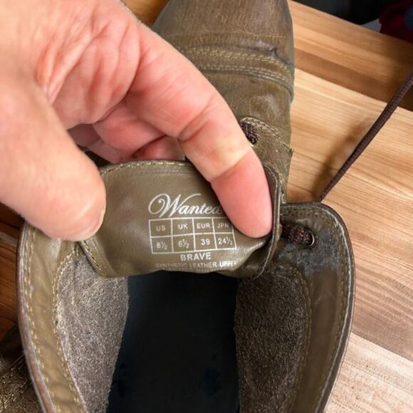 Wanted Women’s 8.5 Brown Leather Lace-Up Ankle Boots Western Cowboy Boho - Picture 7 of 8